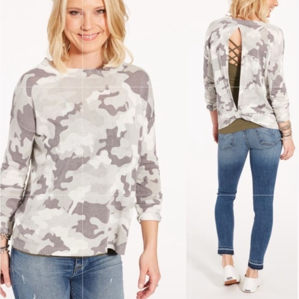 Camo Sweater Jamison Open Back XL